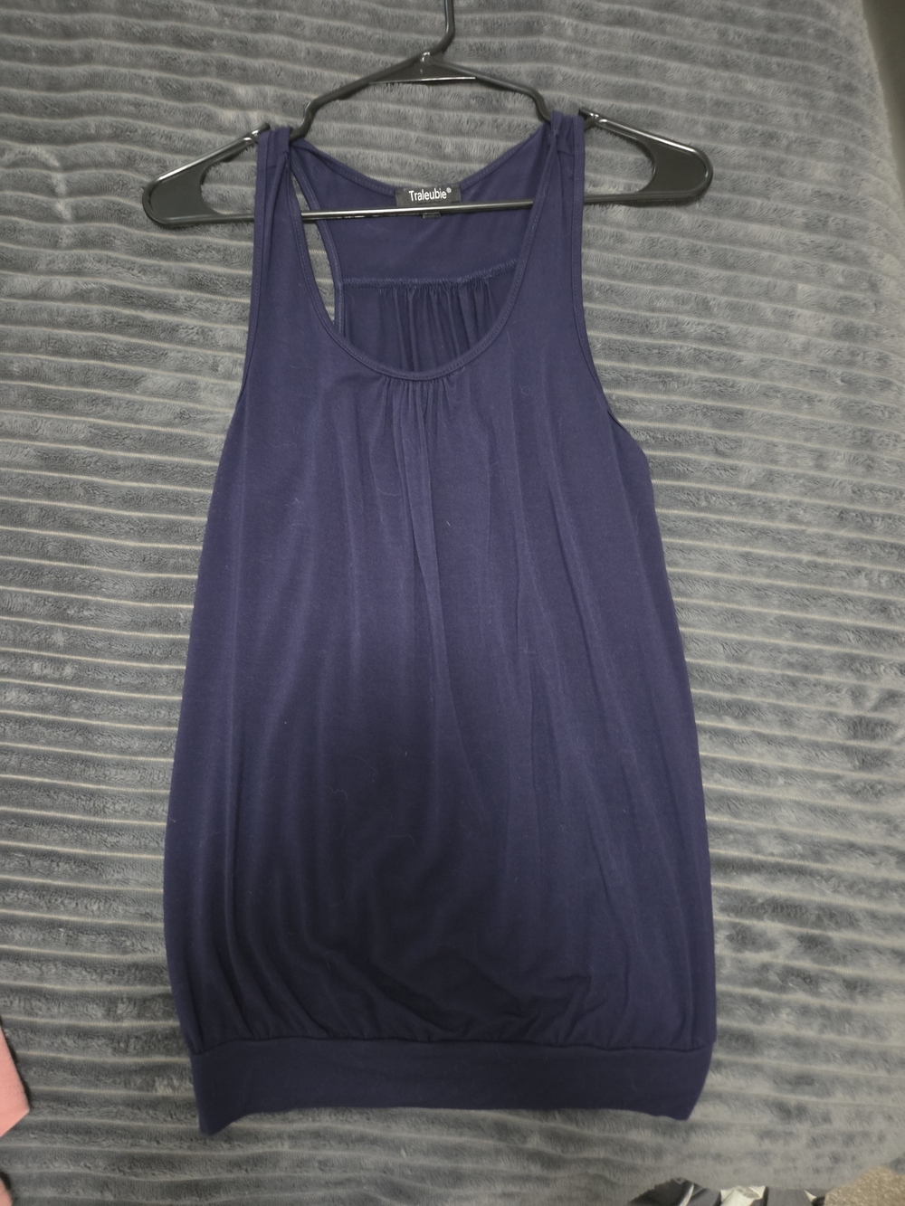 Navy Gathered-Front Tank Top